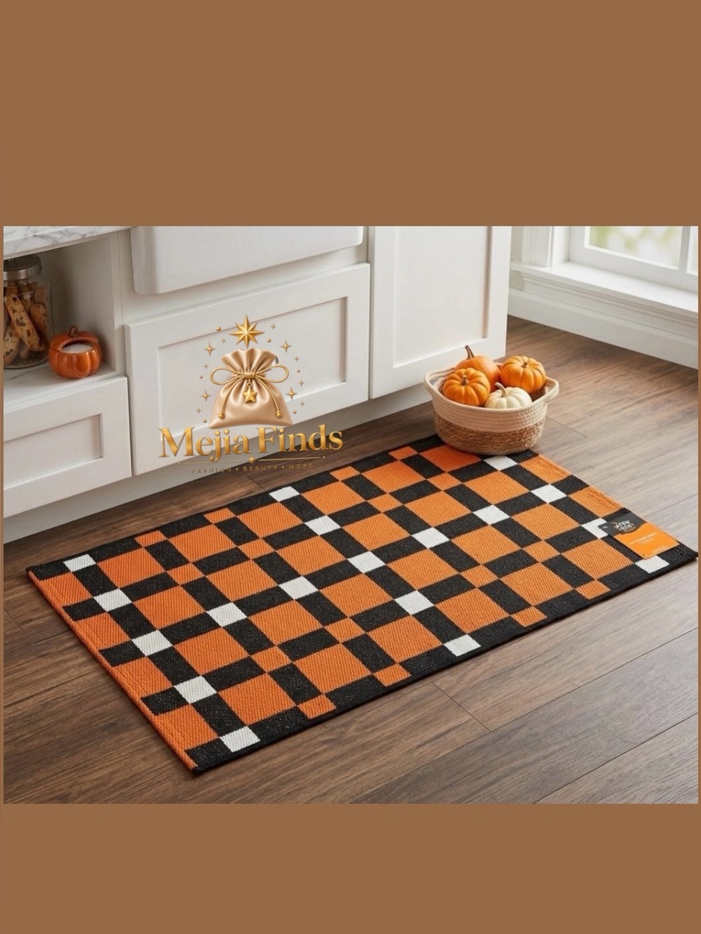 Target Hyde & EEK! Boutique Halloween Checkered Kitchen Rug Mat 20" x 34" NWT